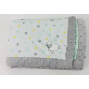 Carter's Child Of Mine Lamb Stars Green Sherpa Security Lovey Blanket 30" X 40"